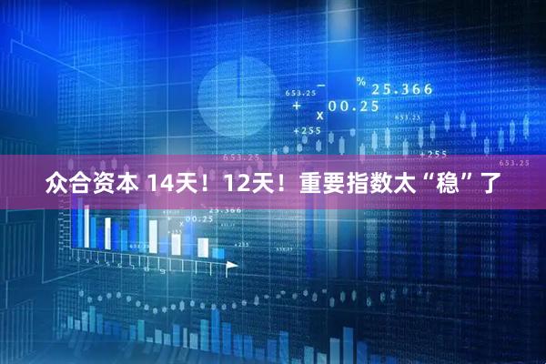 众合资本 14天！12天！重要指数太“稳”了